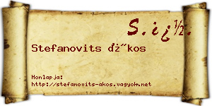 Stefanovits Ákos névjegykártya